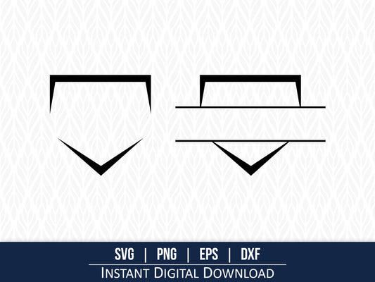 Minimalist home plate design in SVG format, ideal for baseball-themed crafts, laser cutting, and engraving projects