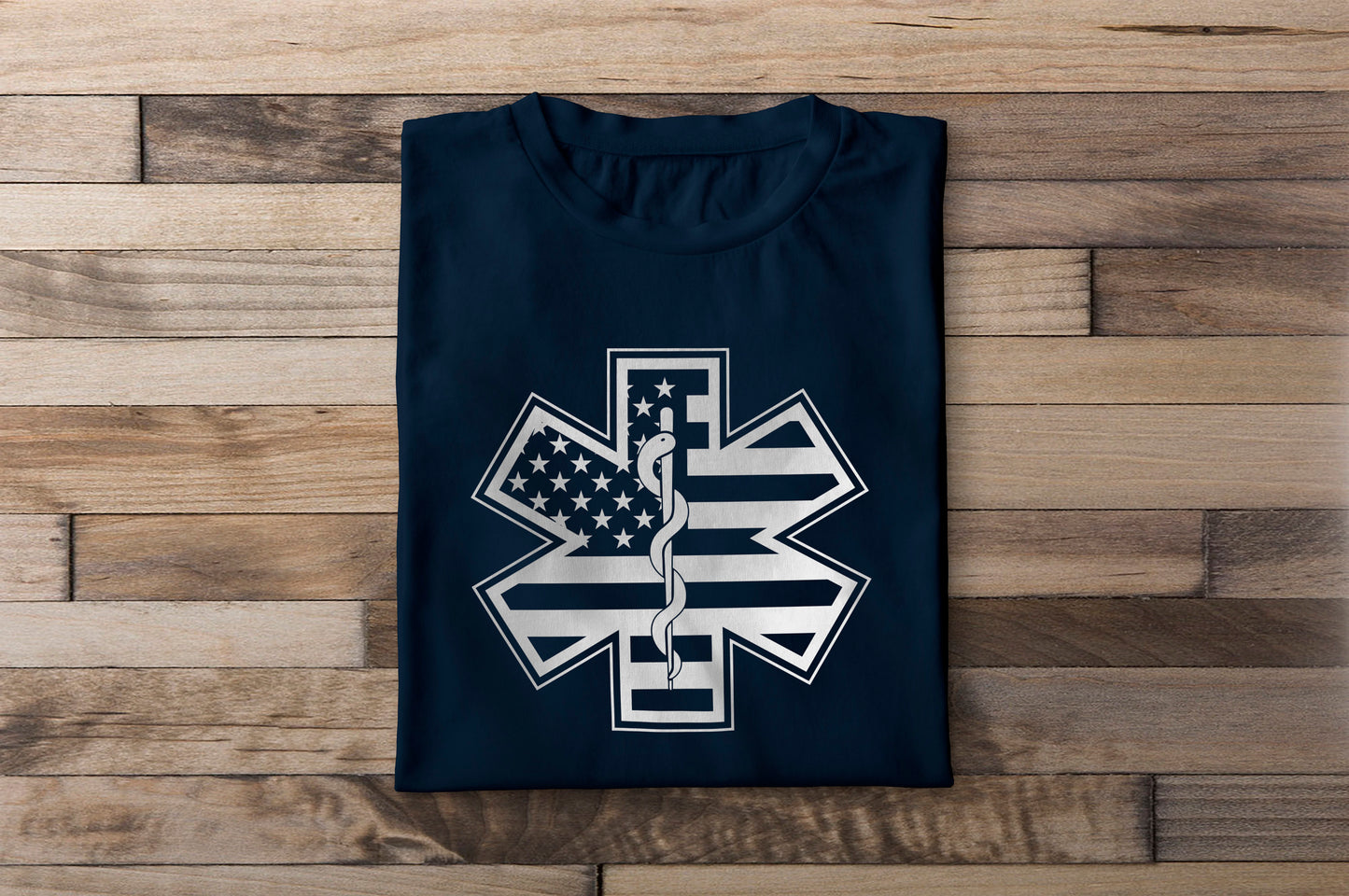 Show your support with our EMS Star of Life SVG featuring the American flag design. Perfect for laser cutting, engraving, and vinyl projects. This high-quality vector file is ideal for crafting EMS-themed gifts and décor. Instantly download and use with any cutting machine