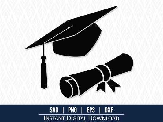 Celebrate academic achievement with this graduation SVG design, featuring a classic graduation cap and diploma. Perfect for cricut cutters, laser cutting, engraving, or crafting projects. Download high-quality vector files to enhance your graduation-themed decorations or personalized gifts