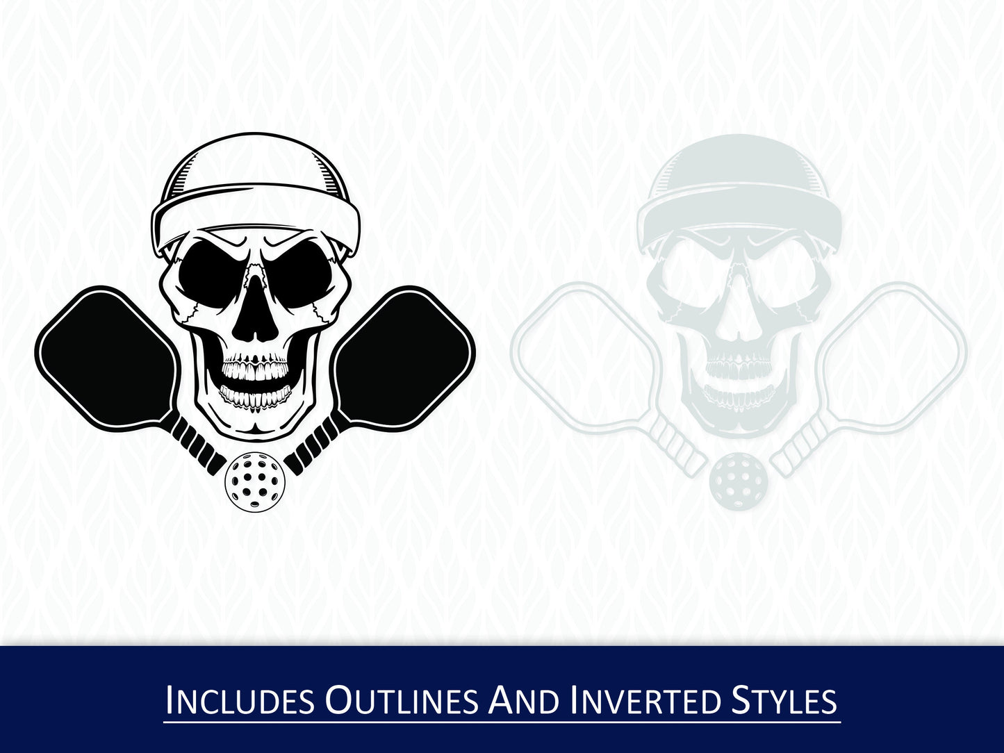 Pickleball Skull SVG