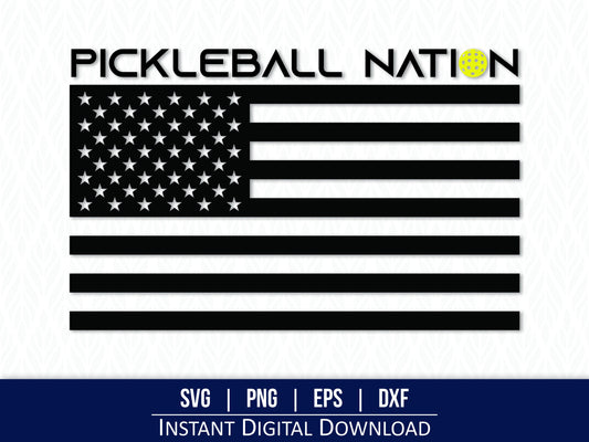 Pickleball US Flag SVG