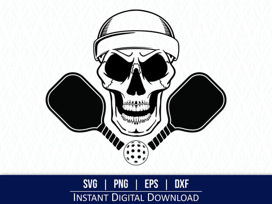 Pickleball Skull SVG