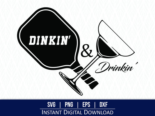 Pickleball Drinking and Dinking SVG