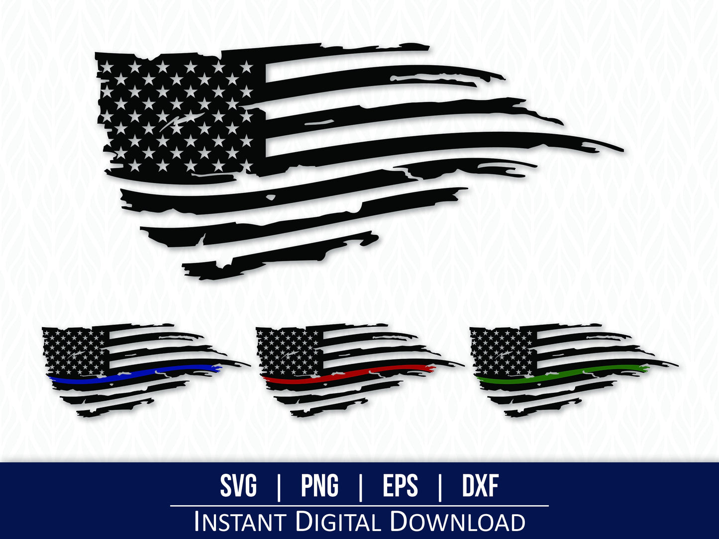 Distressed Tattered American Flag SVG