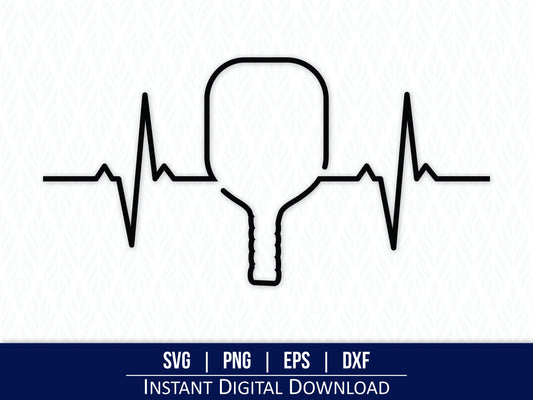 Pickleball Heartbeat SVG