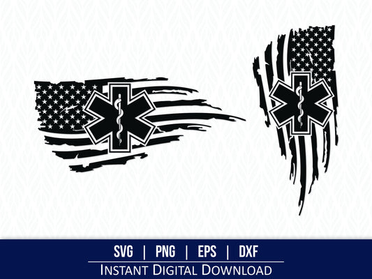 Distressed American Flag SVG (EMT)