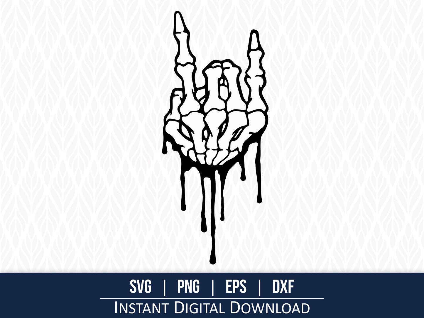 Skeleton Rock On SVG (Dripping)