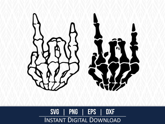 Rock On Skeleton Hand SVG