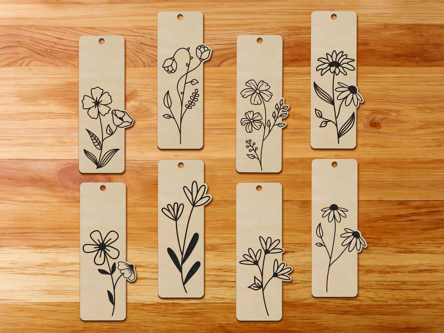 Floral Bookmark SVG Template