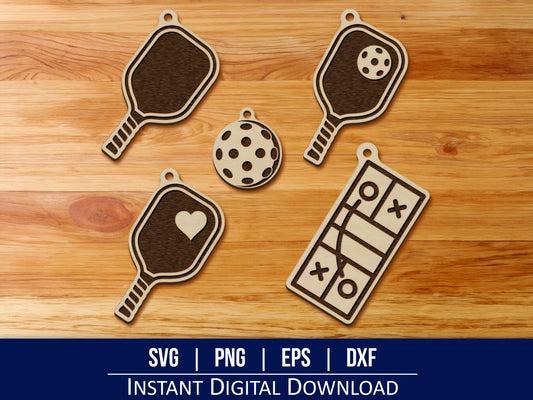 Pickleball Keychain SVG Template