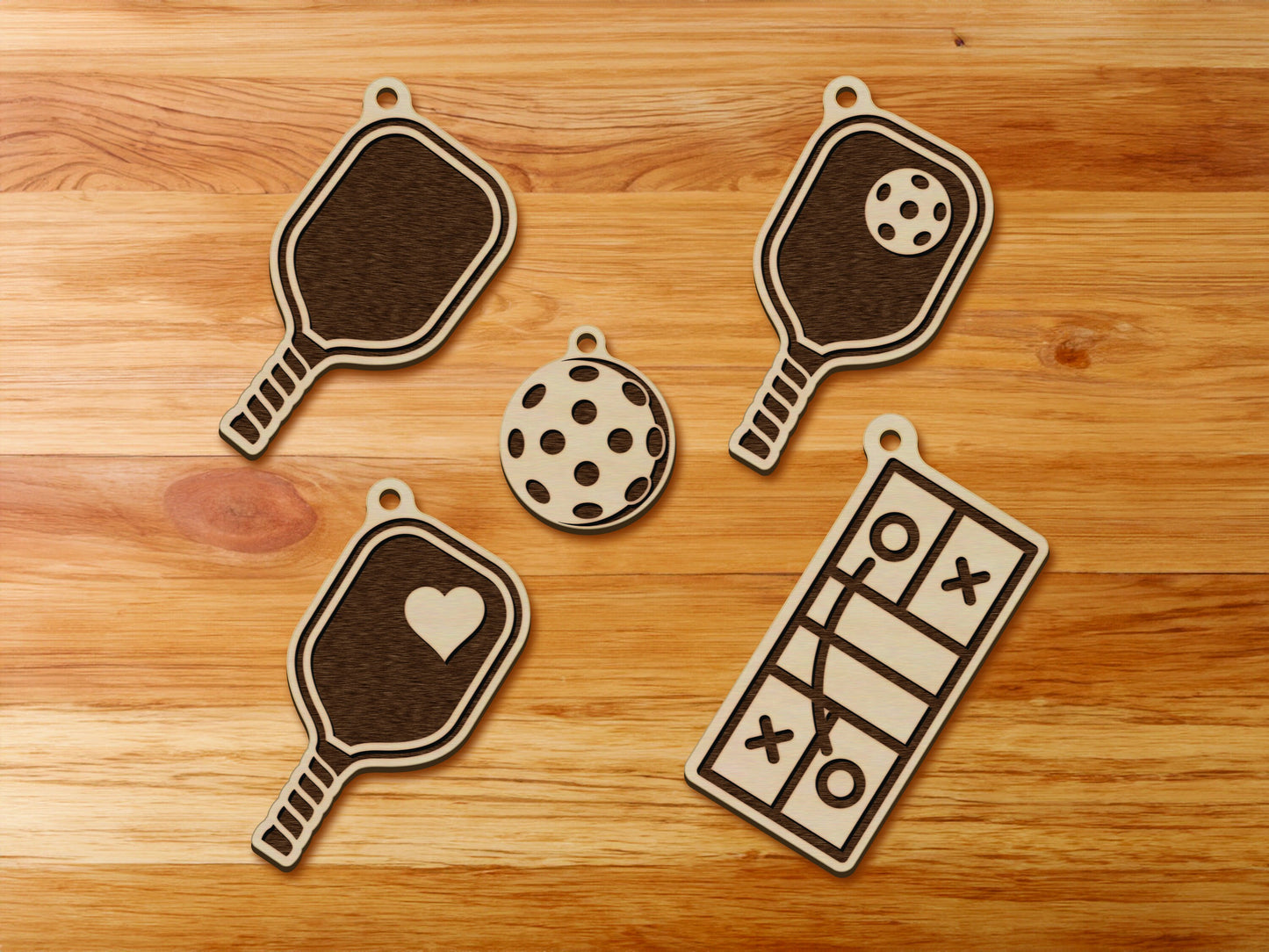 Pickleball Keychain SVG Template