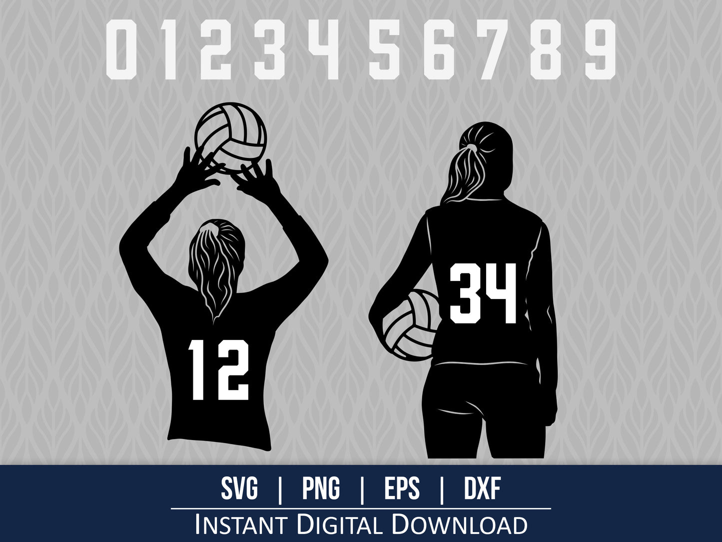 Volleyball Player Jersey Number SVG