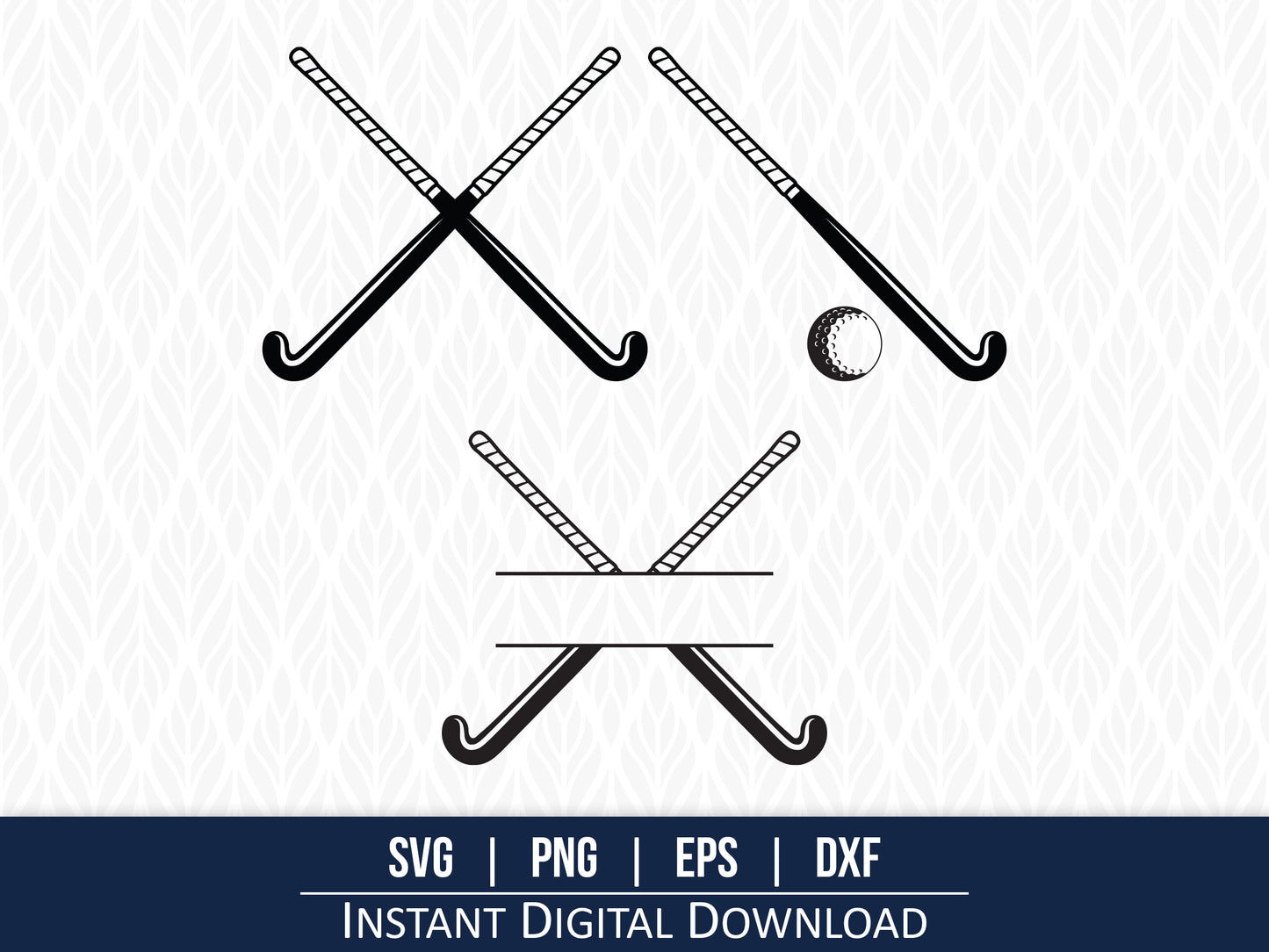 Field Hockey Split Monogram SVG