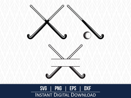 Field Hockey Split Monogram SVG