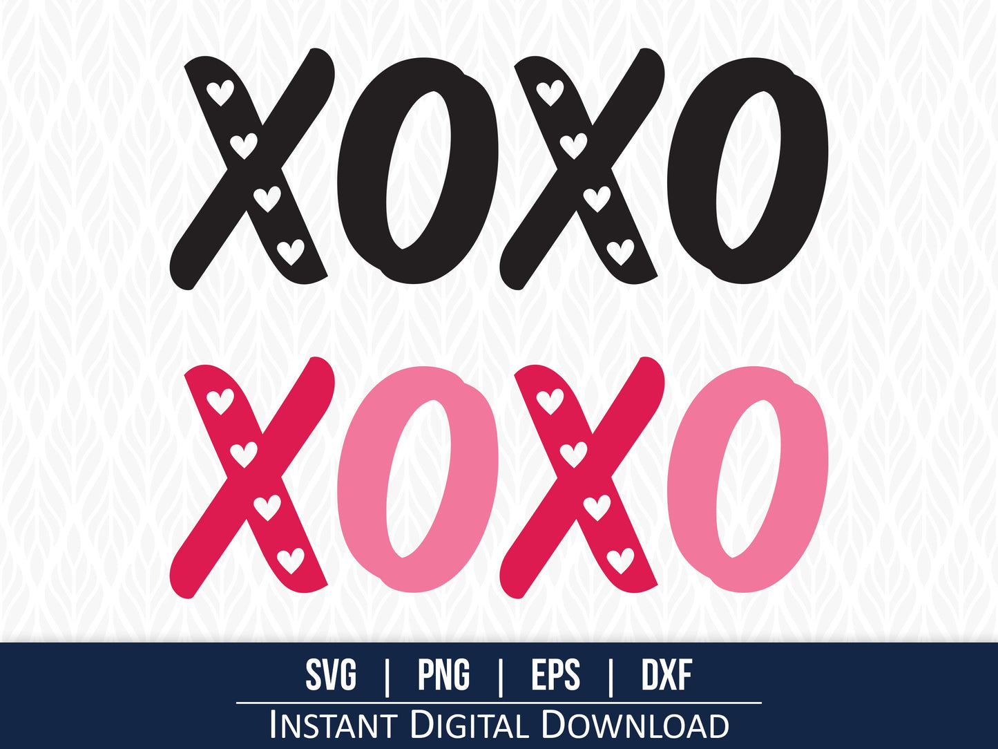 Valentine's Day Hugs and Kisses SVG (XOXO)