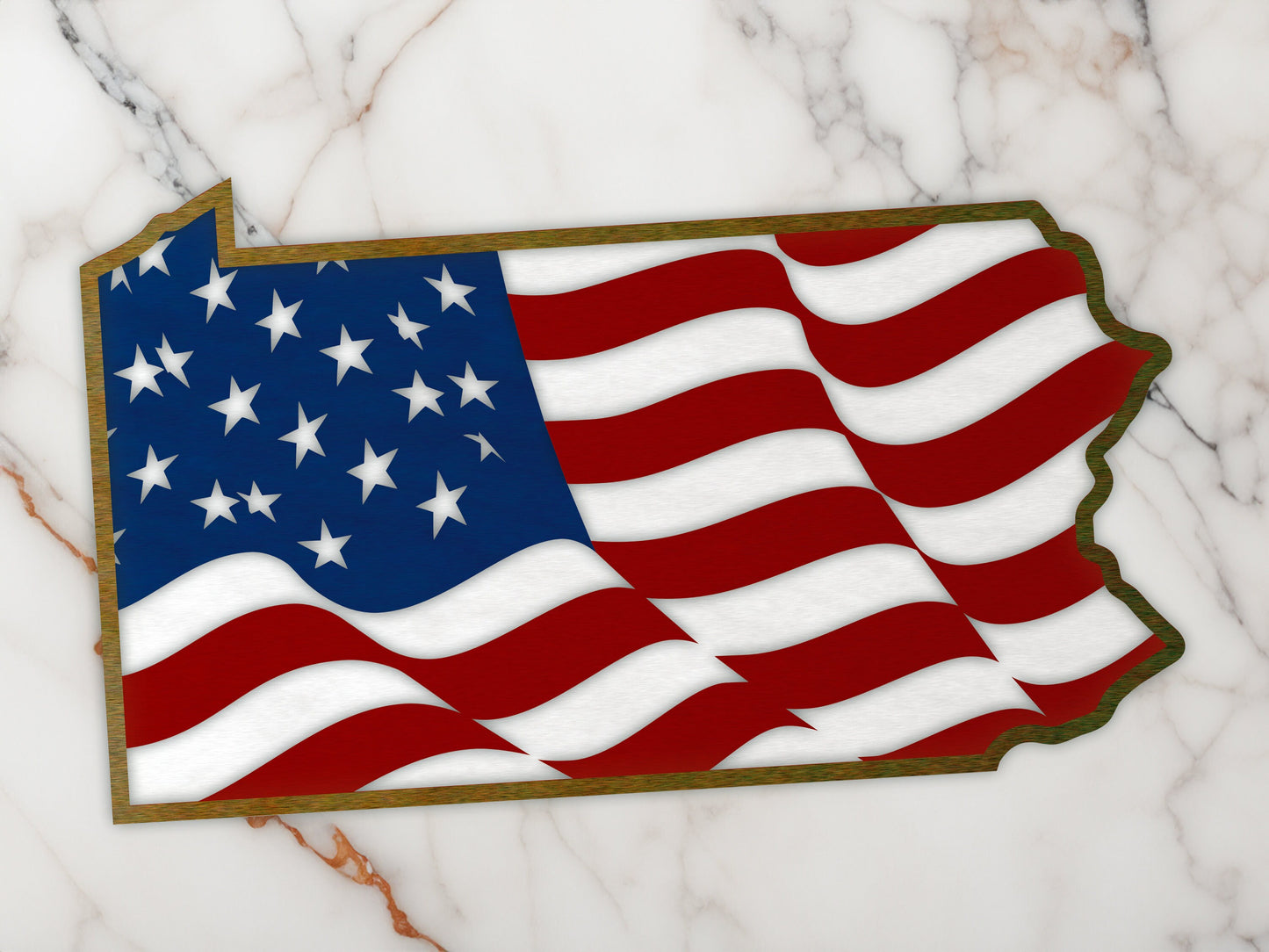 Layered Pennsylvania American Flag Wall Art SVG Template