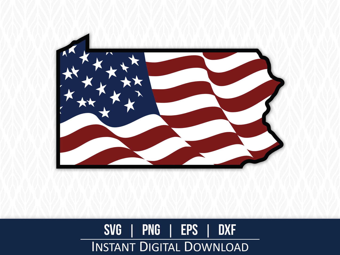 Layered Pennsylvania American Flag Wall Art SVG Template