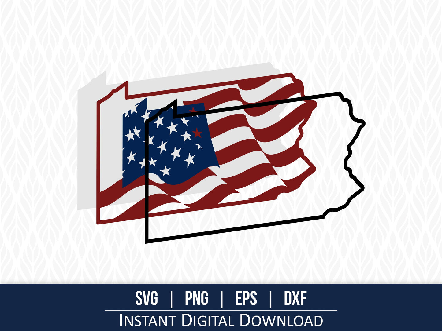 Layered Pennsylvania American Flag Wall Art SVG Template